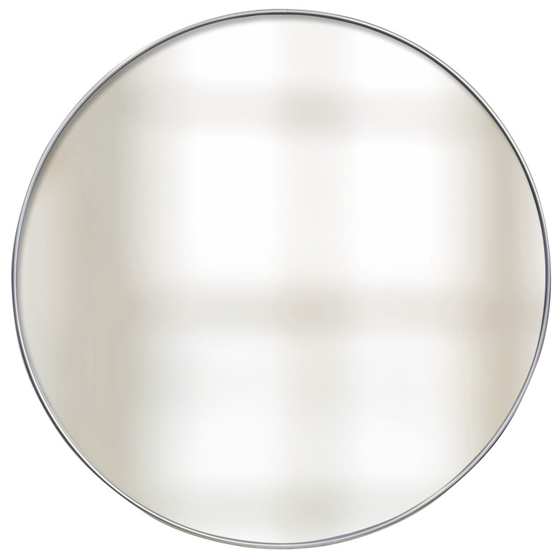 Miroir rond en aluminium, Argent argent