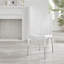Marietta Chrome Metal and White High Gloss Dining Table Set - 6 Luxury Soft Touch Dining Chairs-1755307634