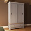 Joulon 2 Door Combination Sliding Wardrobe. Solid Wood. Oak Top. 1 Drawer OR 2 Drawer.-2101342414-2101342449