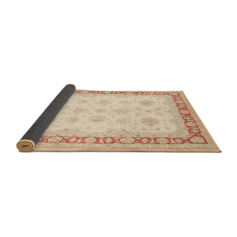 Tapis traditionnel beige / rouge Groveson, Rond 8 pi