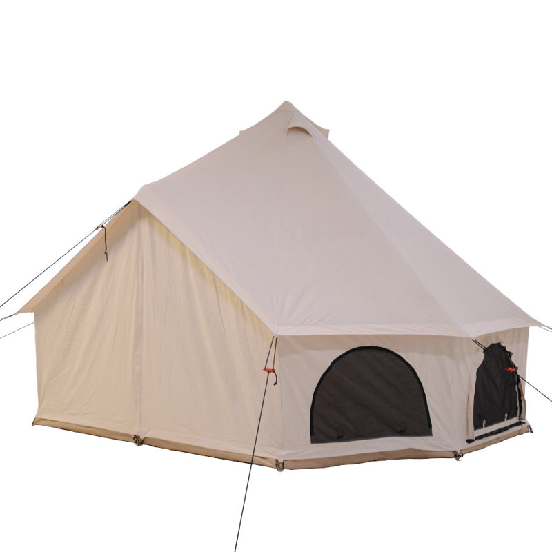 13' White Canvas Bell Tent with Carry Bag for 6 Persons