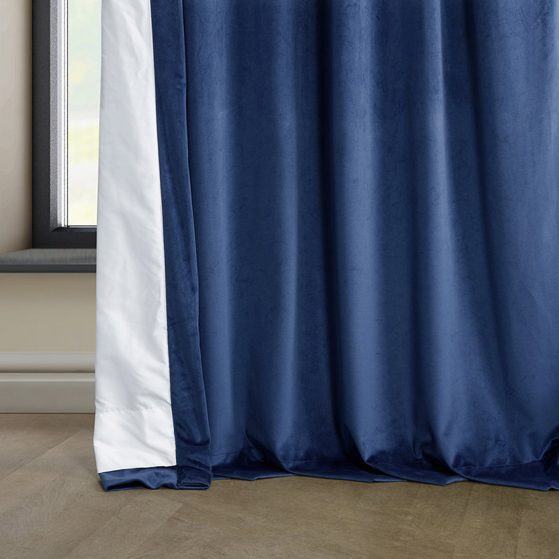 Rideaux en velours moelleux Matra pour chambre à coucher ‑ rideaux obscurcissants pour les fenêtres de salon, panneau simple