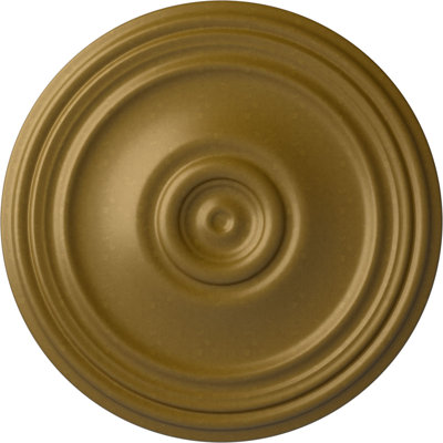 Endurathane Reece Ceiling Medallion, 21"OD x 1 1/4"P, (Fits Canopies up to 6 3/4")Hand-Painted Gold Finish