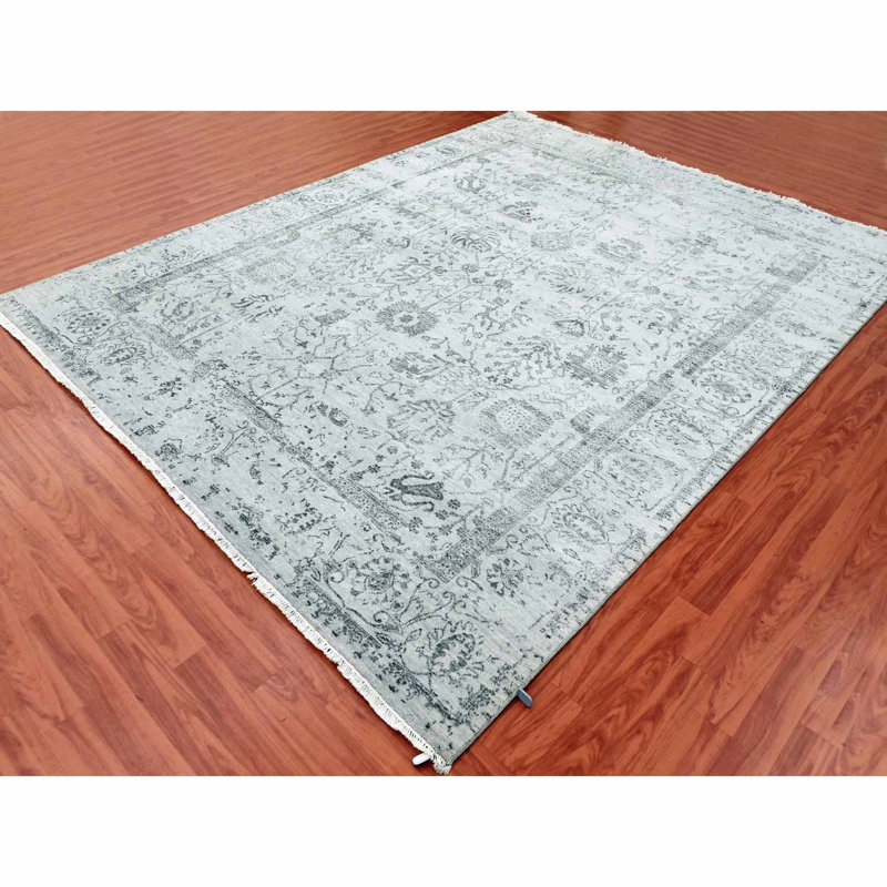 One-of-a-Kind Rectangle 8'0" X 9'10" New Age Area Rug in Grey