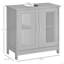 Armoire de rangement à piédestal, armoire de salle de bain sous lavabo avec 2 portes et tablette ouverte, meuble-lavabo (armoire)-112261361