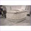 Pouf en laine touffetée rustique et en coton 26 po x 26 po x 16,5 po, brun noyer et beige | brun + beige | laine