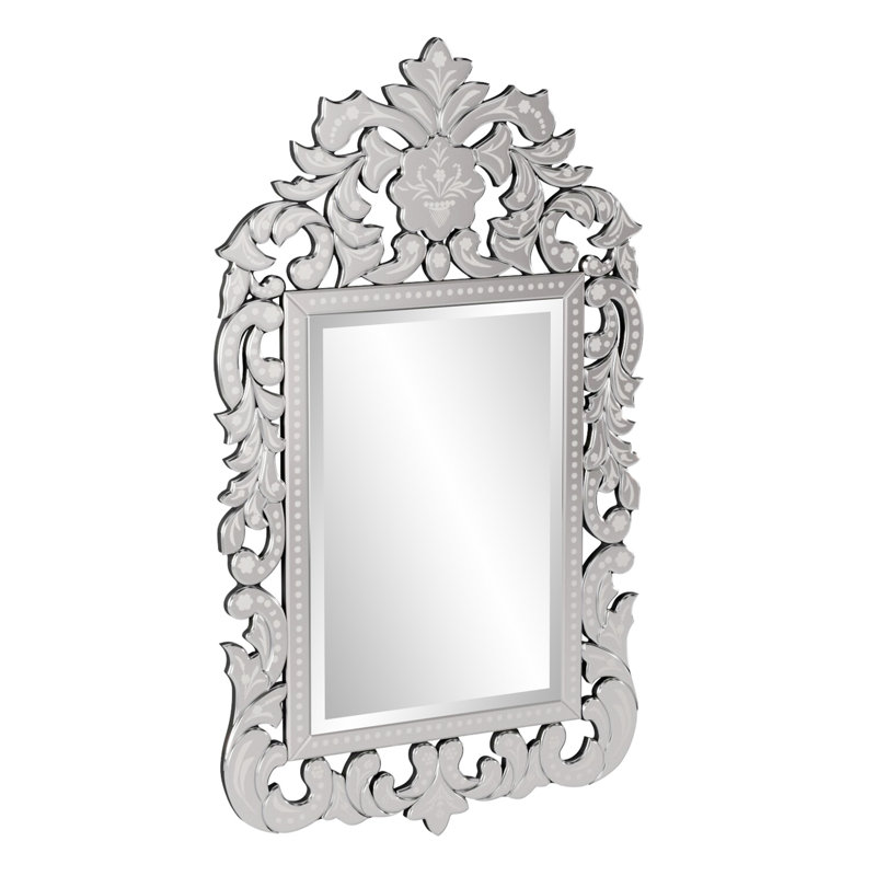 Silver Hand Painted Venetian Wood Wall Mirror