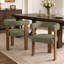 Chaise de salle à manger cylindrique en chenille de style milieu du siècle avec structure en noyer (ensemble de 6)-353656103-450624626