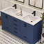 Meuble-lavabo double 60 po Maya avec comptoir en quartz blanc Maya-101808764-101808763