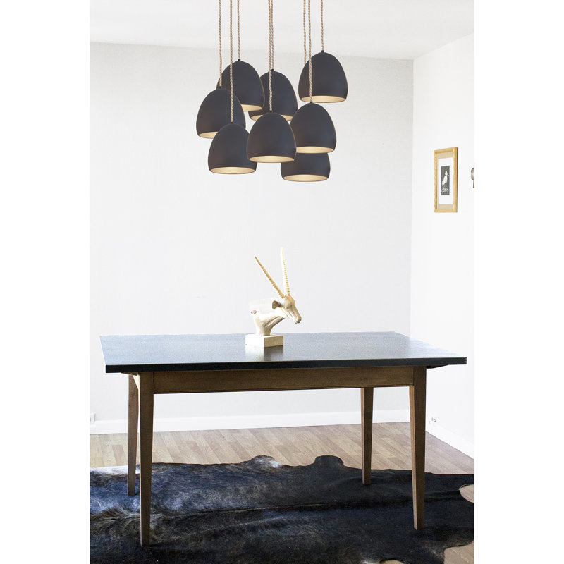 Luminaire en grappe à 8 lumières Clay, DEL, H 96 po, Nickel