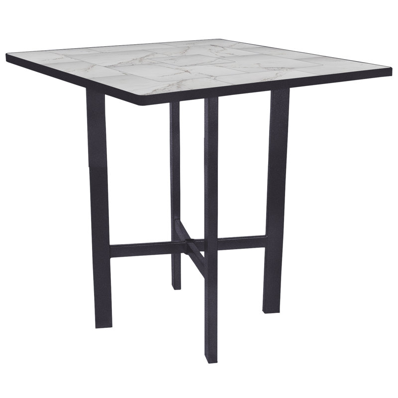 Outdoor Square Table, 42.5" H x 42" W x 42" D, Pallazo White, Graphite