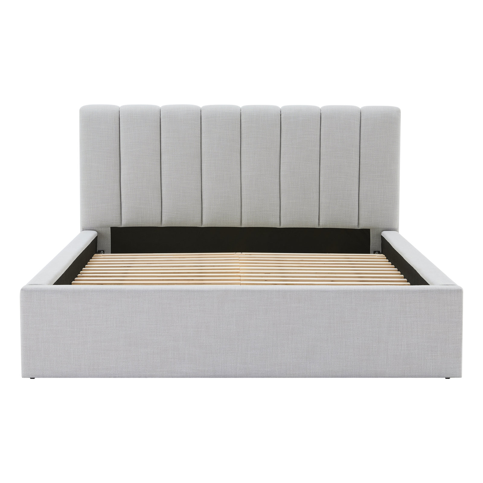 Delmar Linen Upholstered Bed, Queen, Effie Gray Performance Linen