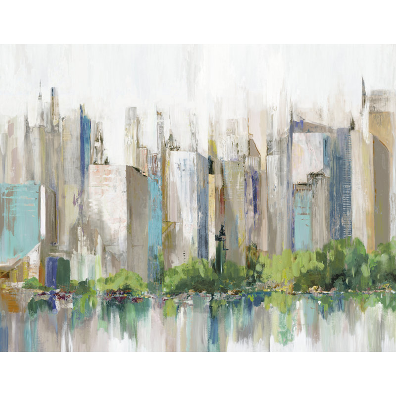 City Lake Relections sur toile, H 12 po x l 16 po