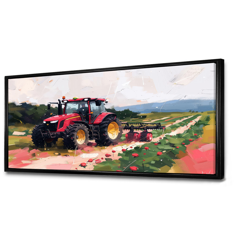 Eldora - campagne, impression d'art mural, Toile avec cadre flottant noir, H 28 po x l 60 po x P 1,5 po