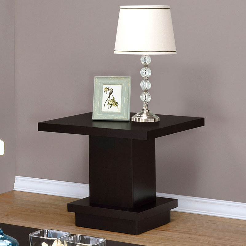 Mbala Cappuccino Square Pedestal End Table