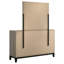 Commode de chambre à coucher 6 tiroirs et miroir taupe clair Watson