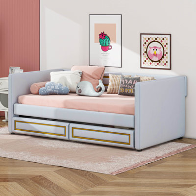 Upholstery Daybed With Two Storage Drawers