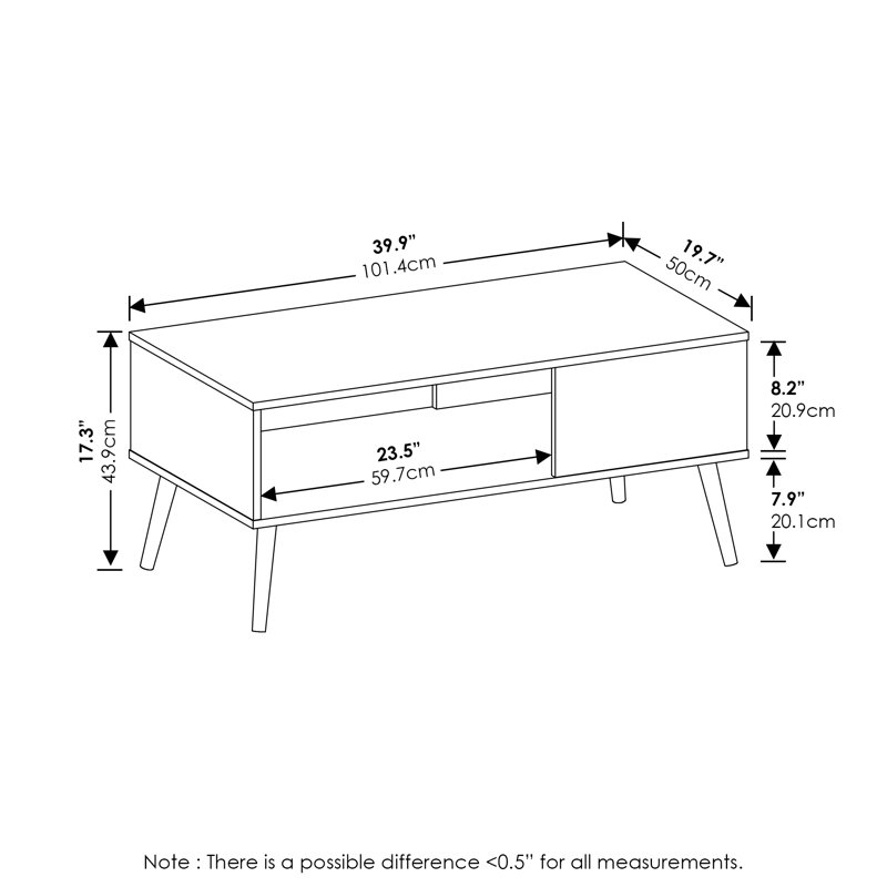 Bertta Single Coffee Table, French Oak Gray