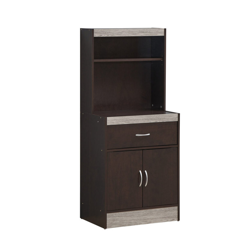 54" Kitchen Pantry, Chocolate/Gray