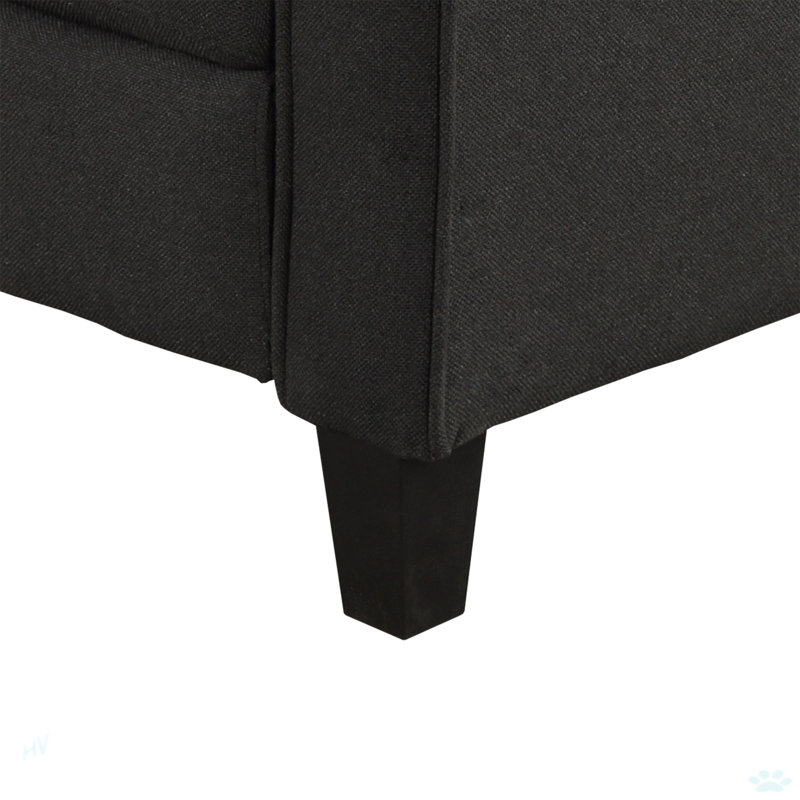 Fauteuil l 32,7 po Jabriya, Mélange de lin noir