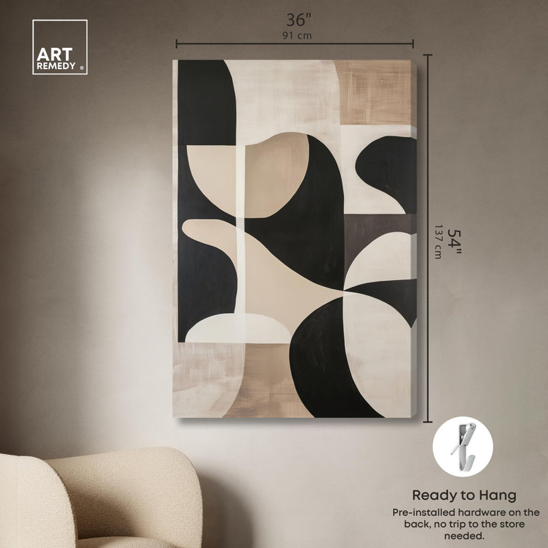 «Disc Dynamics Canvas Geometric Abstract» par , H 54 po x l 36 po, Toile tendue