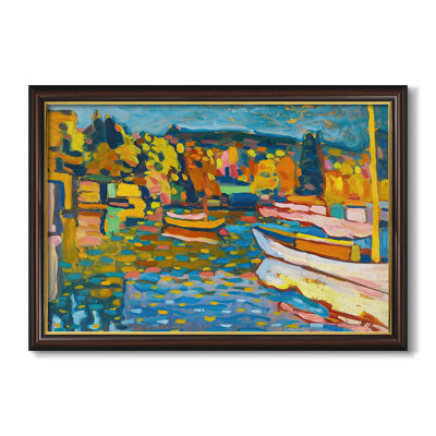 Étude pour un paysage d'automne avec des bateaux, 1908 - Wassily Kandinsky - Toile encadrée sur mesure
