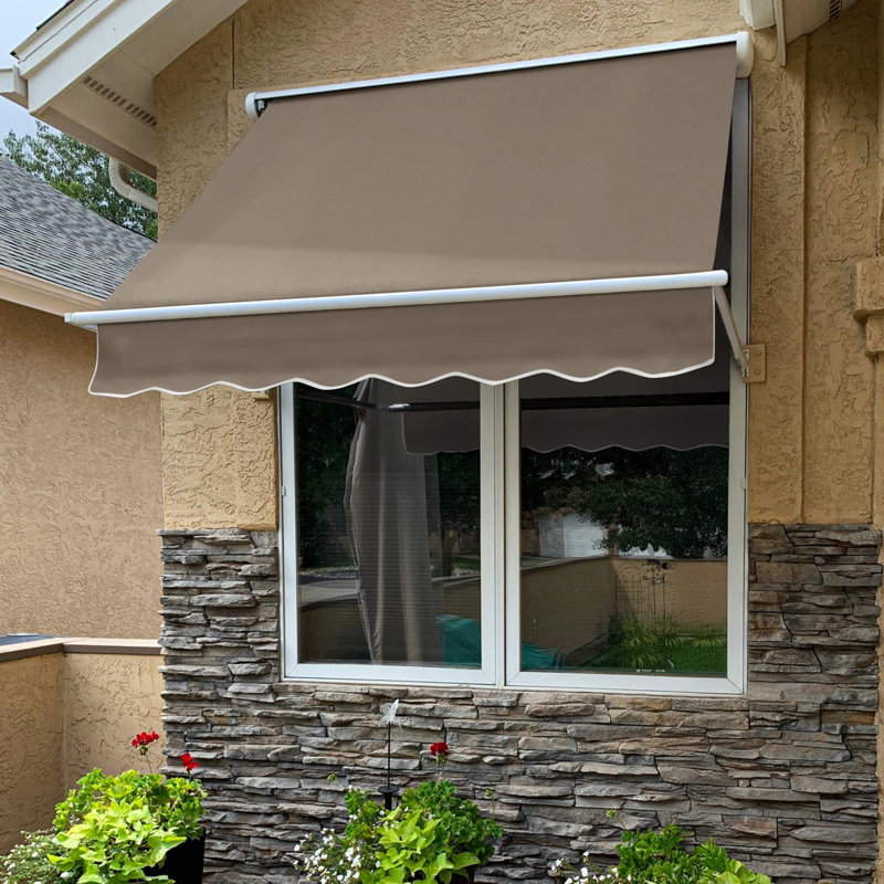 Awntech Mesa Window Retractable Awning, 24" H x 64" W x 24" D, Taupe