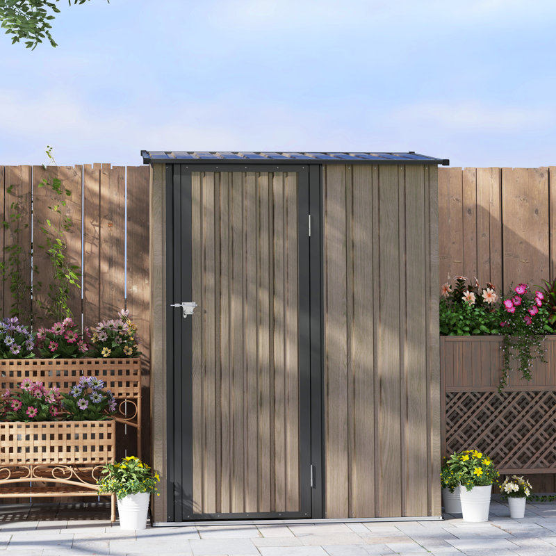 Garden 5 ft. W x 3 ft. D Galvanised Steel Storage Shed