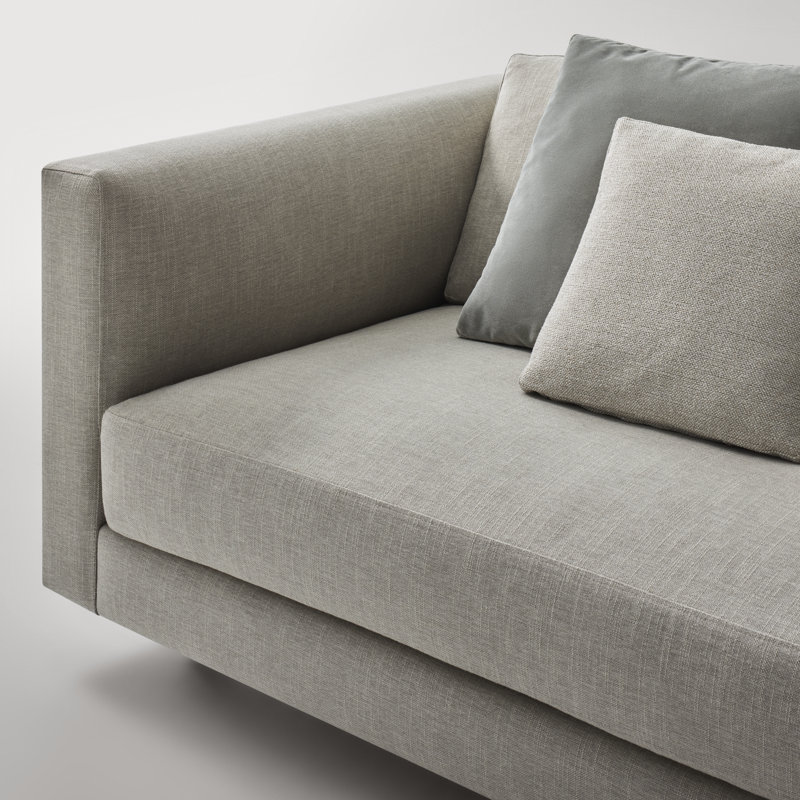 Hands Down Sofa, Tofte Navy Polyester Blend, 35" H x 94" W x 38" D, Camel Velvet/Sanford Navy Polyester Blend