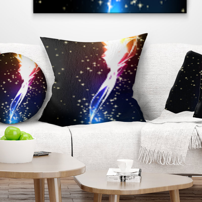 Fleur claire - Coussin décoratif imprimé abstrait, 18 po x 18 po, Carré
