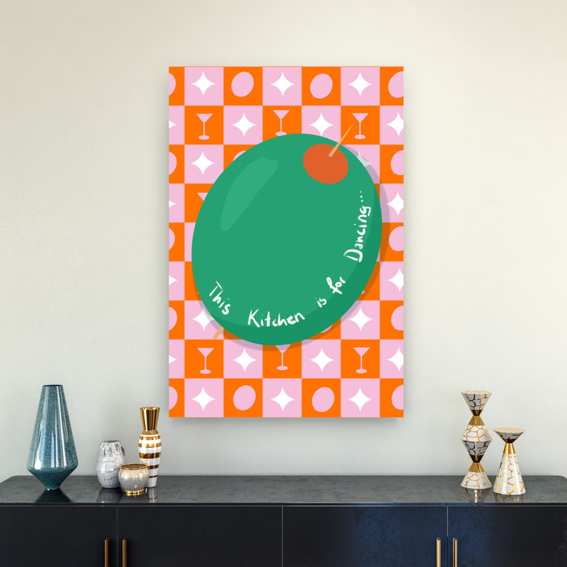 Cette cuisine est conçue pour danser - Affiche murale rétro vintage, H 36 po x l 24 po
