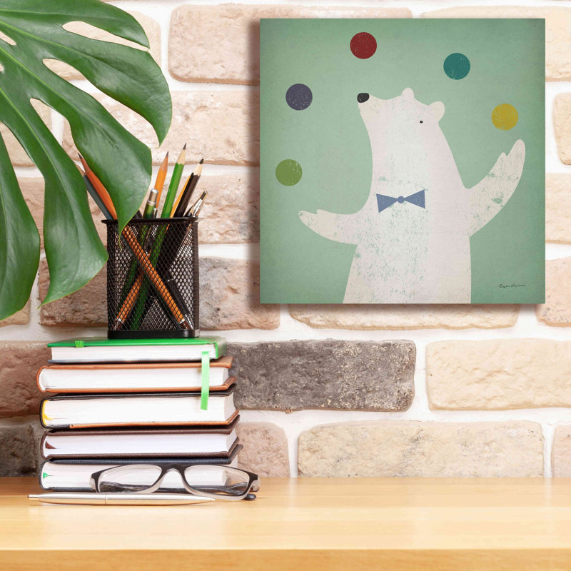«Circus Polar Bear Colorful» par Ryan Fowler, estampe numérique sur toile, H 12 po x l 12 po x P 0,75 po