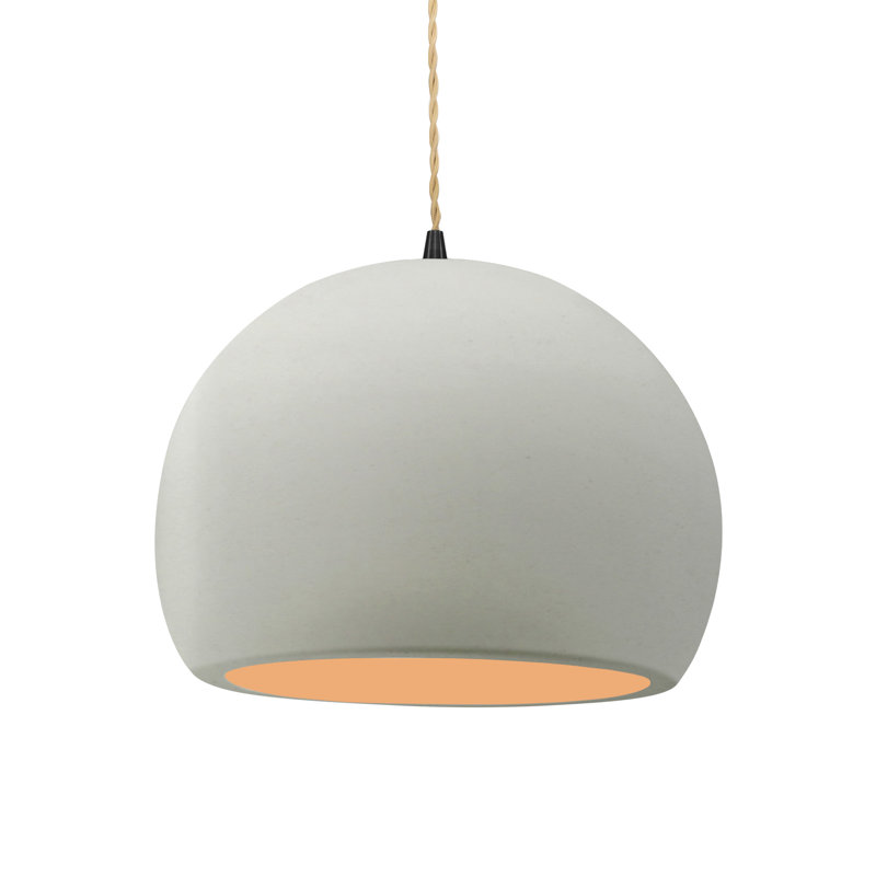 Luminaire suspendu à 1 lumière Aschwin, H 9,25 po x l 12,25 po x P 12,25 po, Blanc mat / or champagne, Matte Black