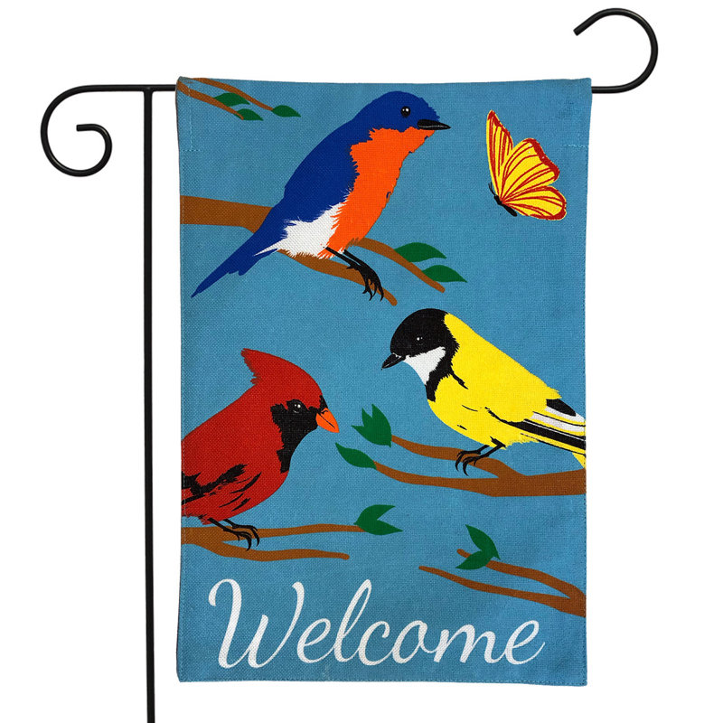 Drapeau de jardin en toile de jute Wildbirds Spring