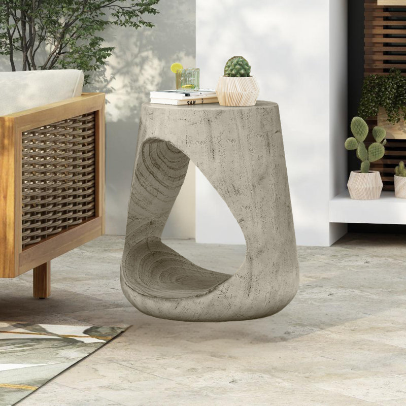 Table d'appoint Eulla, table d'appoint, table d'appoint de salon, table d'appoint en bois, Gris, 16.75" H x 14.5" W x 14.5" D
