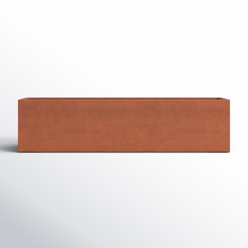 Rustic Corten Steel 36'' Rectangular Window Box Planter