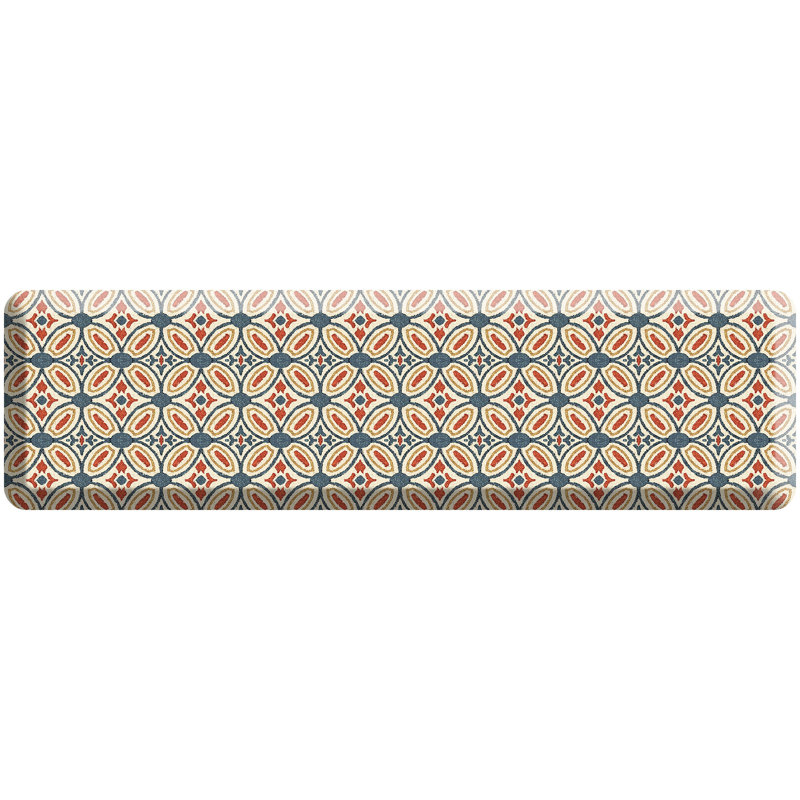 Tapis anti-fatigue Designer Comfort, 20 po x 72 po, Mélange bleu / orange