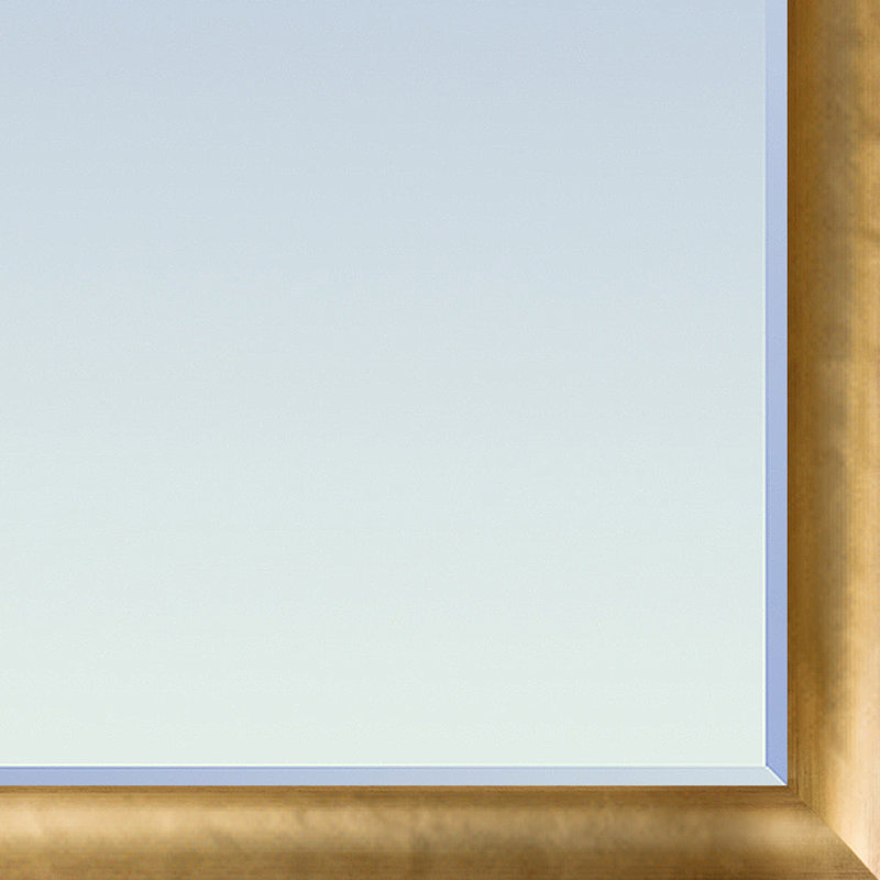 Emica Wood Rectangle Wall Mirror, Gold