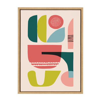 'Mid Century 5' by Rachel Lee - Floater Frame Painting Print on Canvas