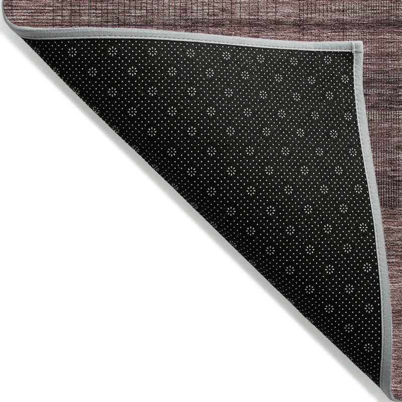 Tapis extérieur lavable à rayures 5 pi x 8 pi Merlot and Grey