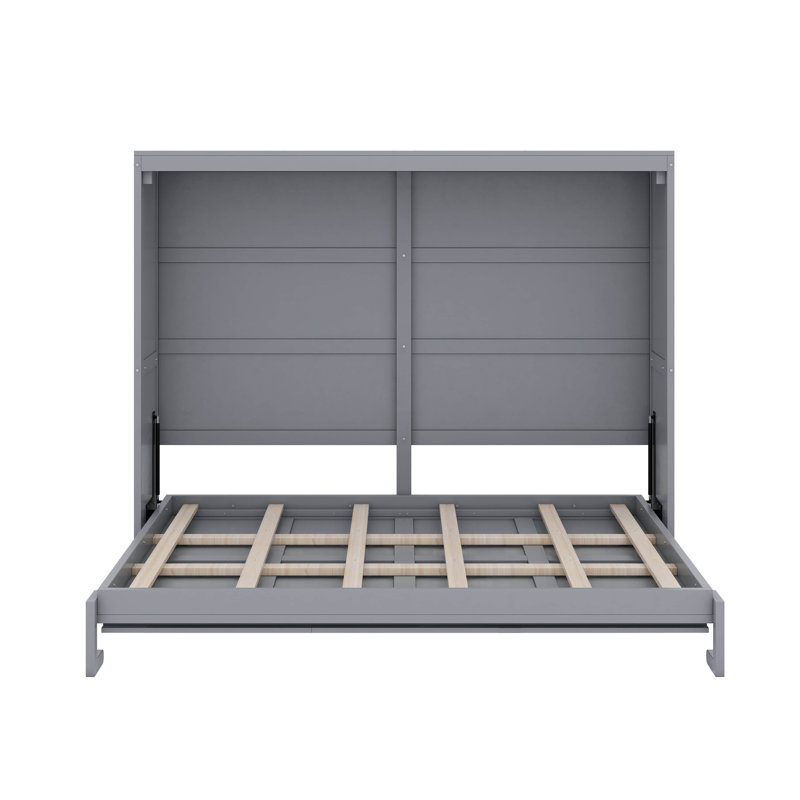 Grand lit escamotable mural, Gris, Grand lit