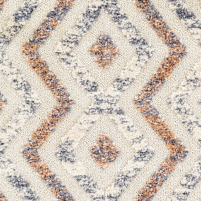 Tapis géométrique tissé à la machine Ahbleza, Rectangle 6 pi 7 po x 9 pi