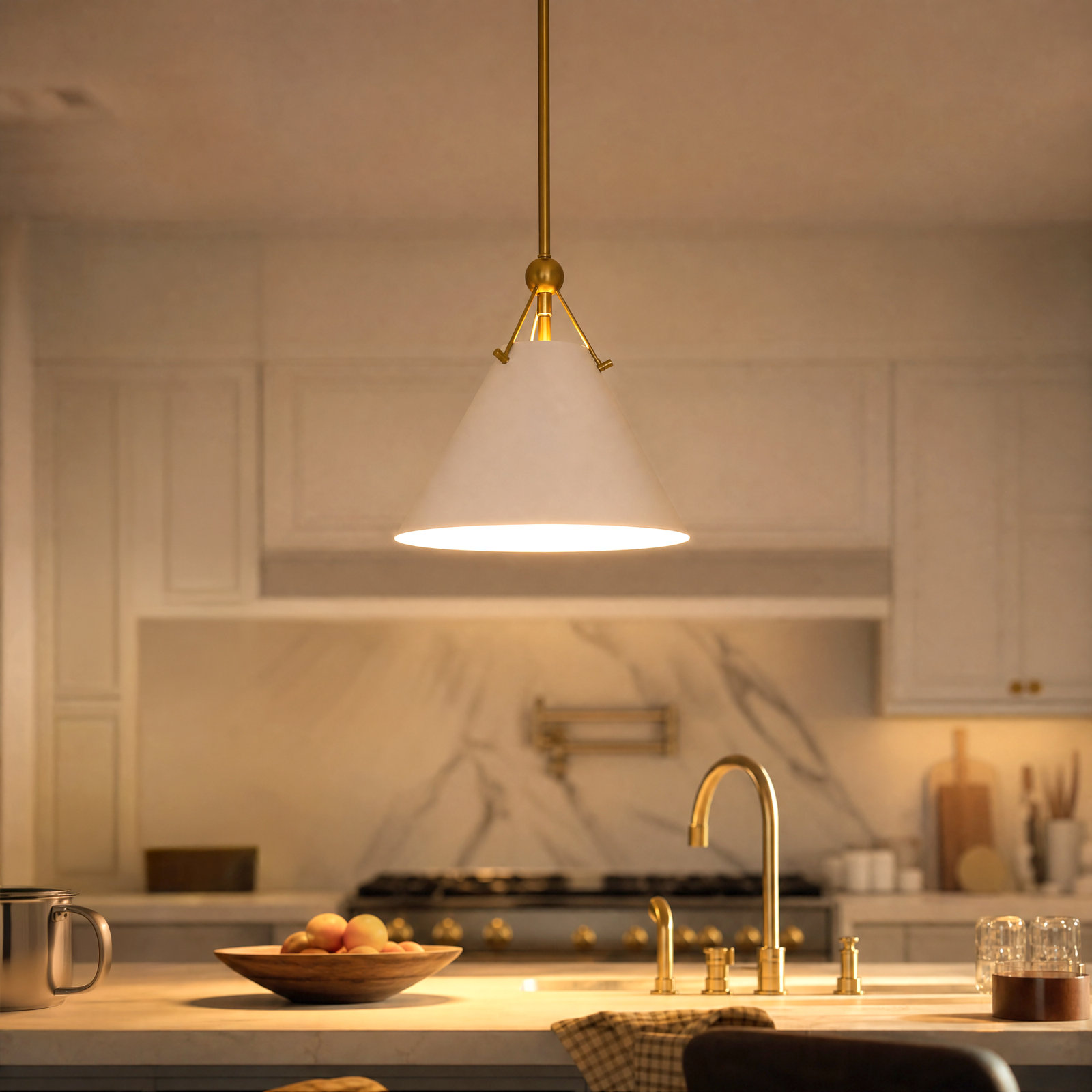 Rome Single Light Pendant, White