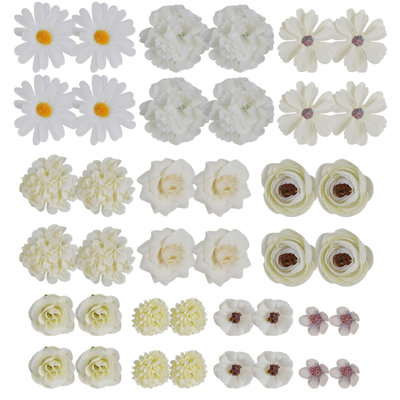 40 pièces de fleurs artificielles avec têtes de fleurs en soie pour décoration de fête de mariage