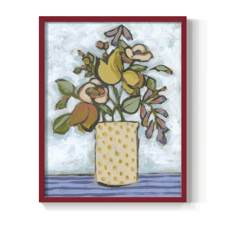 «Candy Color Bouquet II», reproduction encadrée - bois massif, H 15 po x l 12 po, Rouge