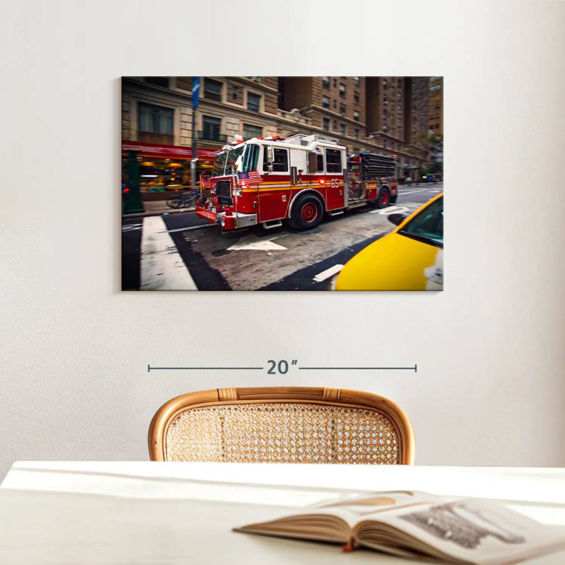 Mehar New York Fire Truck, 16" H x 24" W