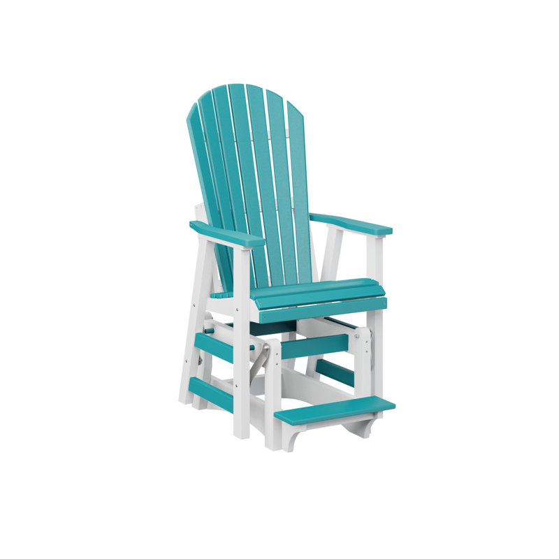 Comfo Back Outdoor Glider, Aruba Blue/White