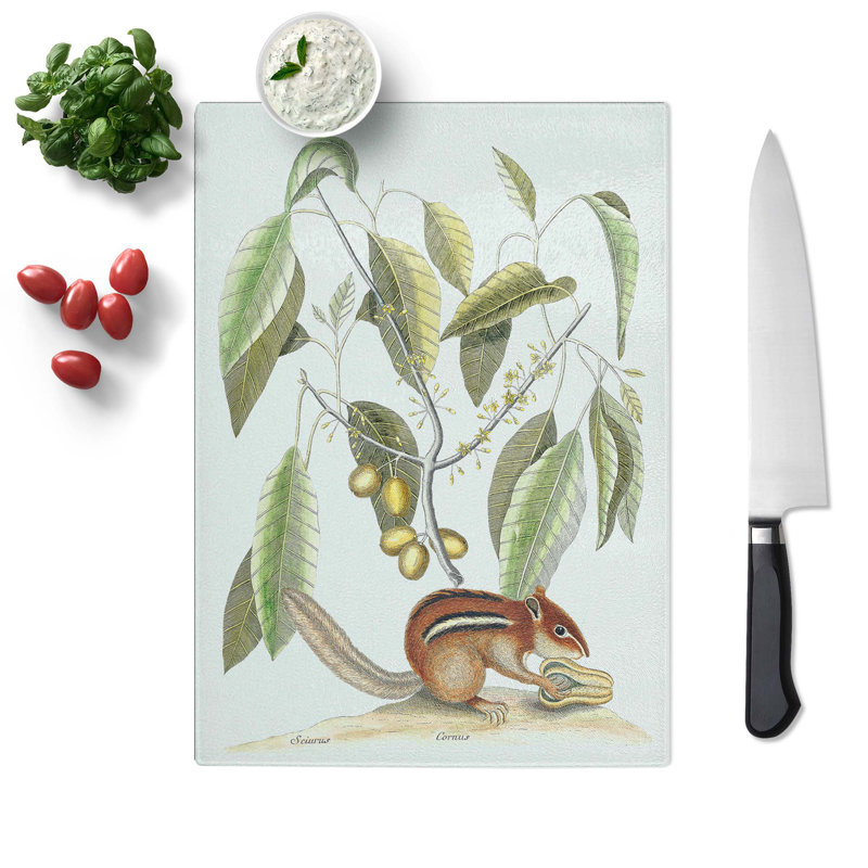 Tempered Glass Ground Squirrel by Mark Catesby Chopping Board, 28.5cm W x 20cm L