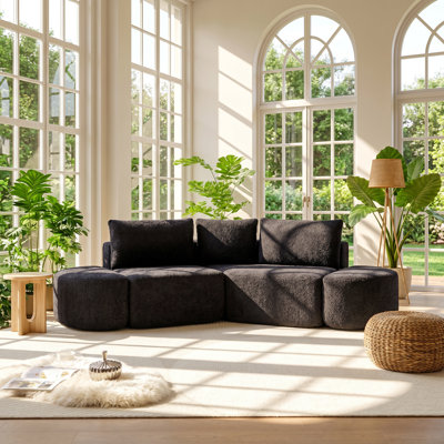 Canapé modulaire en tissu chenille l 106,3 po x P 57,9 po x H 29,5 po Sup Furn