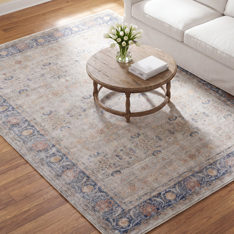 Tabitha Oriental Gray/Blue Area Rug, Rectangle 8'6" x 11'6"